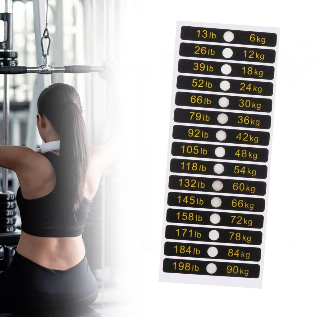 Weight Stack Labels Number Stickers 6-90kg for Identification Decals Tags