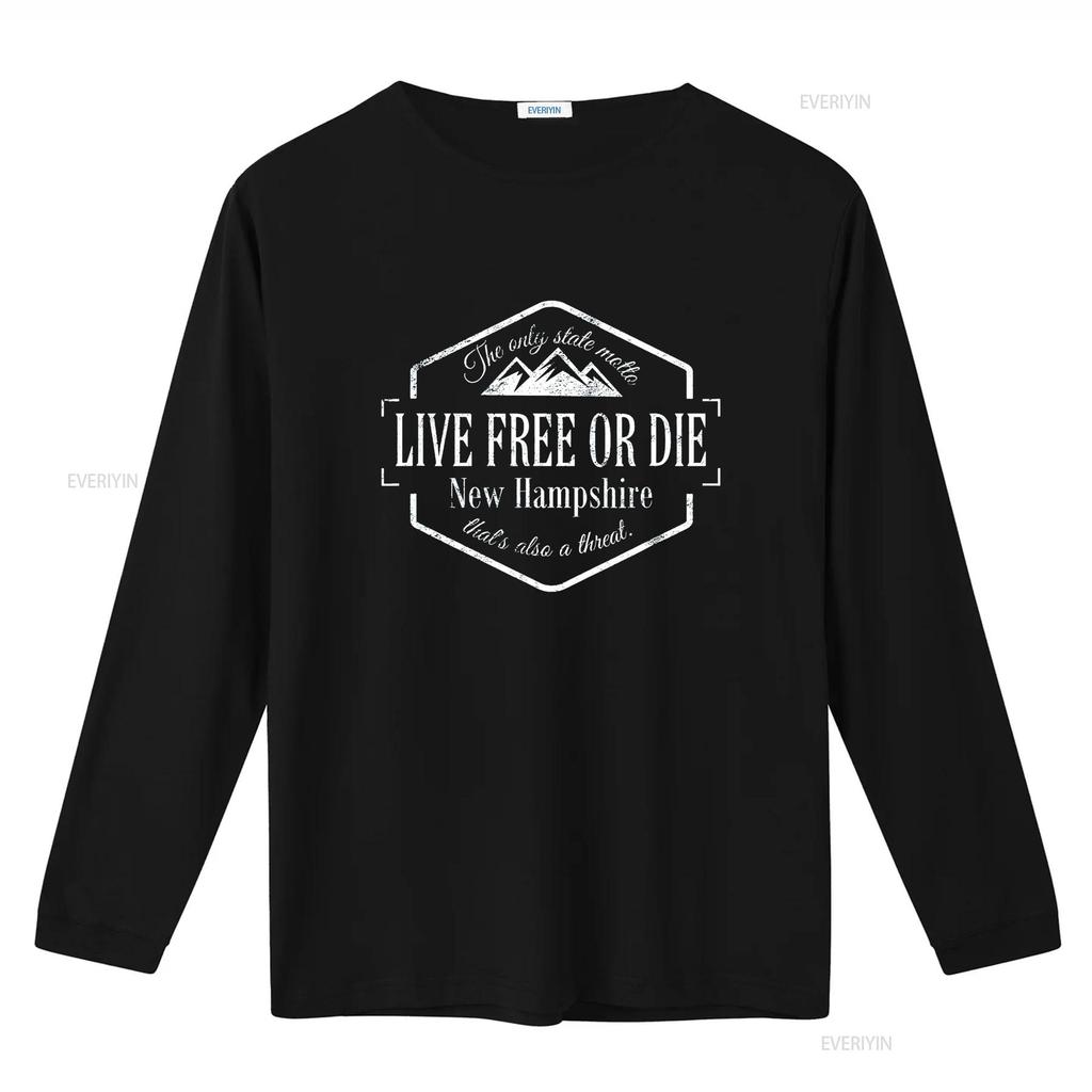 New Hampshire Live free or die motto dello stato design divertente 603 T Shirt vintage Lavato Elasticizzato Unisex Comodo Traspirante