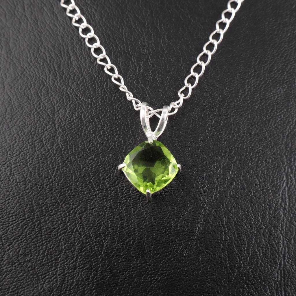 Peridot Gemstone 925 Sterling Silver Jewelry Handmade Women Gift Pendant 0.93'' PP-62-10