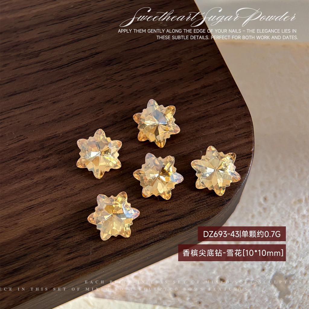 Christmas Snowflake Nail Drill Decoration Super Sparkling Large Small Crystal Powder Shaped Versatile Series