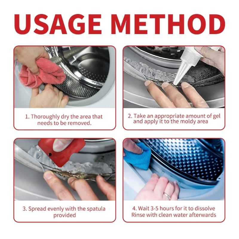 100ml Mold Remover Gel Household Mold and Mildews Cleaner for Washing Machine Sealant Tiles Grout Bathroom Stain Remover