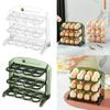 Three Layers Egg Tray Dispenser Holder 24 Grid for Kitchen Drawer Household White