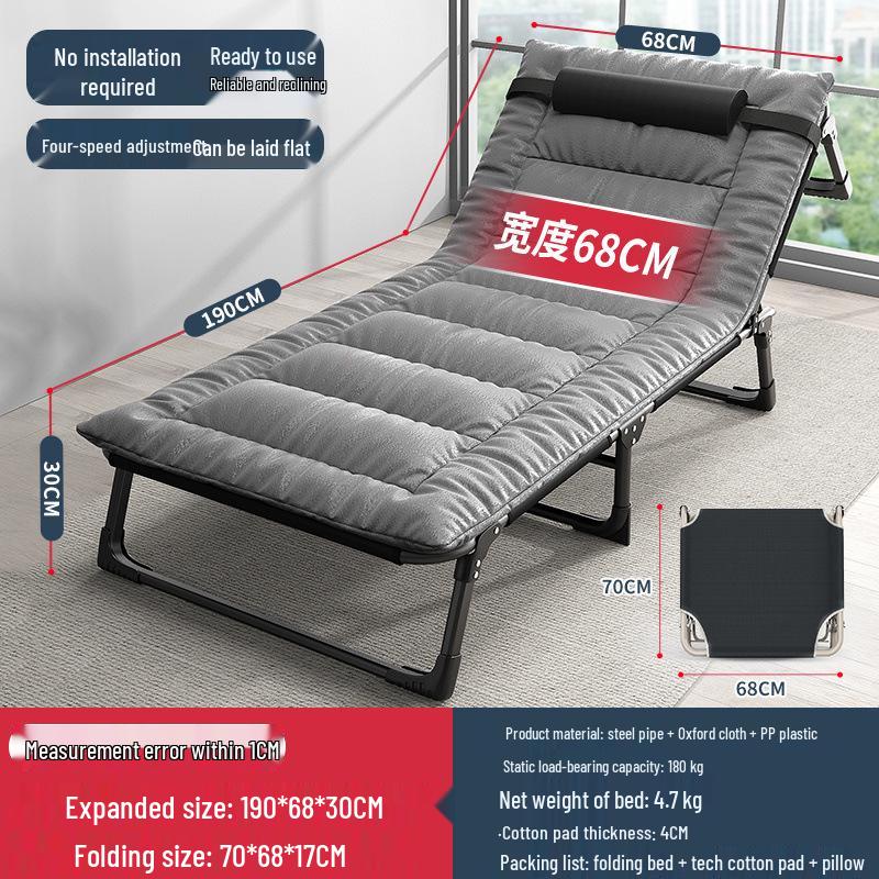 Portable Single Folding Recliner Bed for Office, Hospital, or Camping