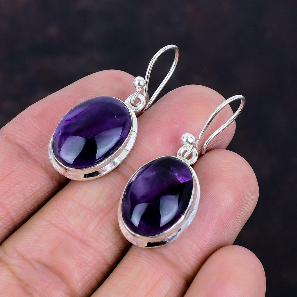 Star amethyst earrings 925 sterling silver earring dangle earrings genuine gemstone jewelry anniversary gifts handmade earring boho jewelry