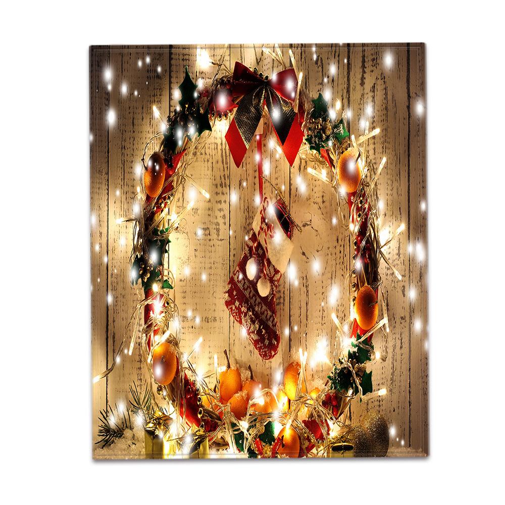 3D Merry Christmas Theme Flannel Throw Blanket Soft Lightweight Warm for Living Room Bedroom Bed Sofa Couch Kids Adults Gifts