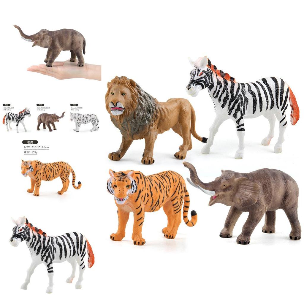 High-quality Pvc Jungle Animal Models With Elephant Tiger Lion Ideal For Children
