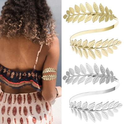 Bracelet en forme d'arbre à feuilles, brassard pour le haut du bras, ouverture réglable, bijoux de Festival, cadeau