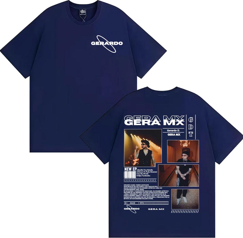 Rapper Gera Mx Album Tour 2025 Graphic T-shirts Men Women Clothing Harajuku Style Vintage T Shirt Casual Loose Oversized T-shirt