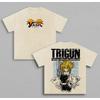 Hot Anime Trigun Vash The Stampede Vêtements Hommes Femmes T-shirts Manches Courtes Coton Lavé T-shirt Rétro Harajuku T-shirt Homme