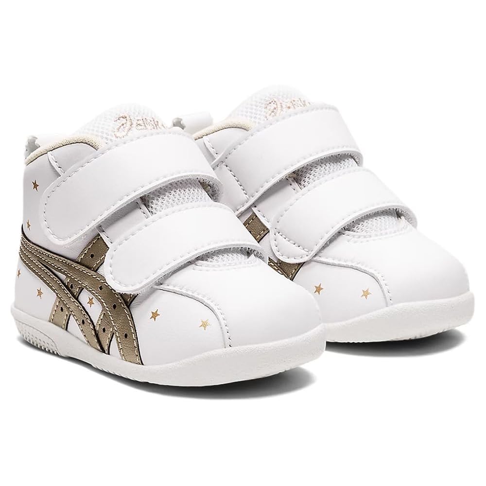 [Sukusuku] First Shoes, First to Second Baby Mid-Cut, White/Champagne Gold 223, 13.0 cm