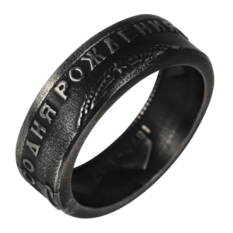 

[sakuto] ring men s ring male coin stainless simple vintage antique accessories (25)