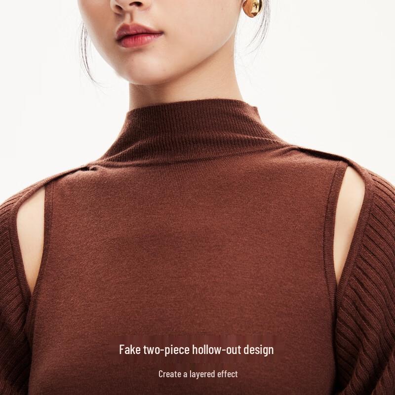 VEROMODA Spliced Fake Two-Piece Knit Top