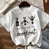 Interesting Silhouette Cartoon Pattern Printed Short Sleeved Round Neck T-shirt, Spring and Summer Casual Women's Top, Outdoor