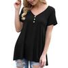 Dámská módní halenka s límečkem do V s krátkým rukávem pro snadný volný čas