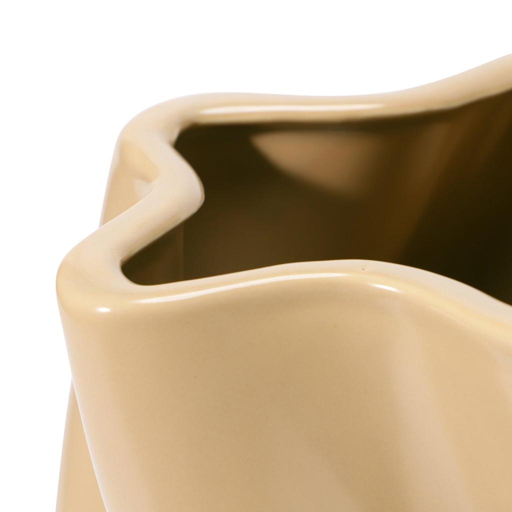 Francfranc Ceramic Twist Flower Vase, Large, Beige, Stylish and Cute