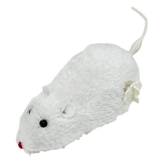 Wind-Up Mouse Cat Toy Realistic Furry Mouse Interactive Pet Toy Funny Moving Mouse for Chasing And Pouncing Play Stimulates Indoor Hunting Instincts