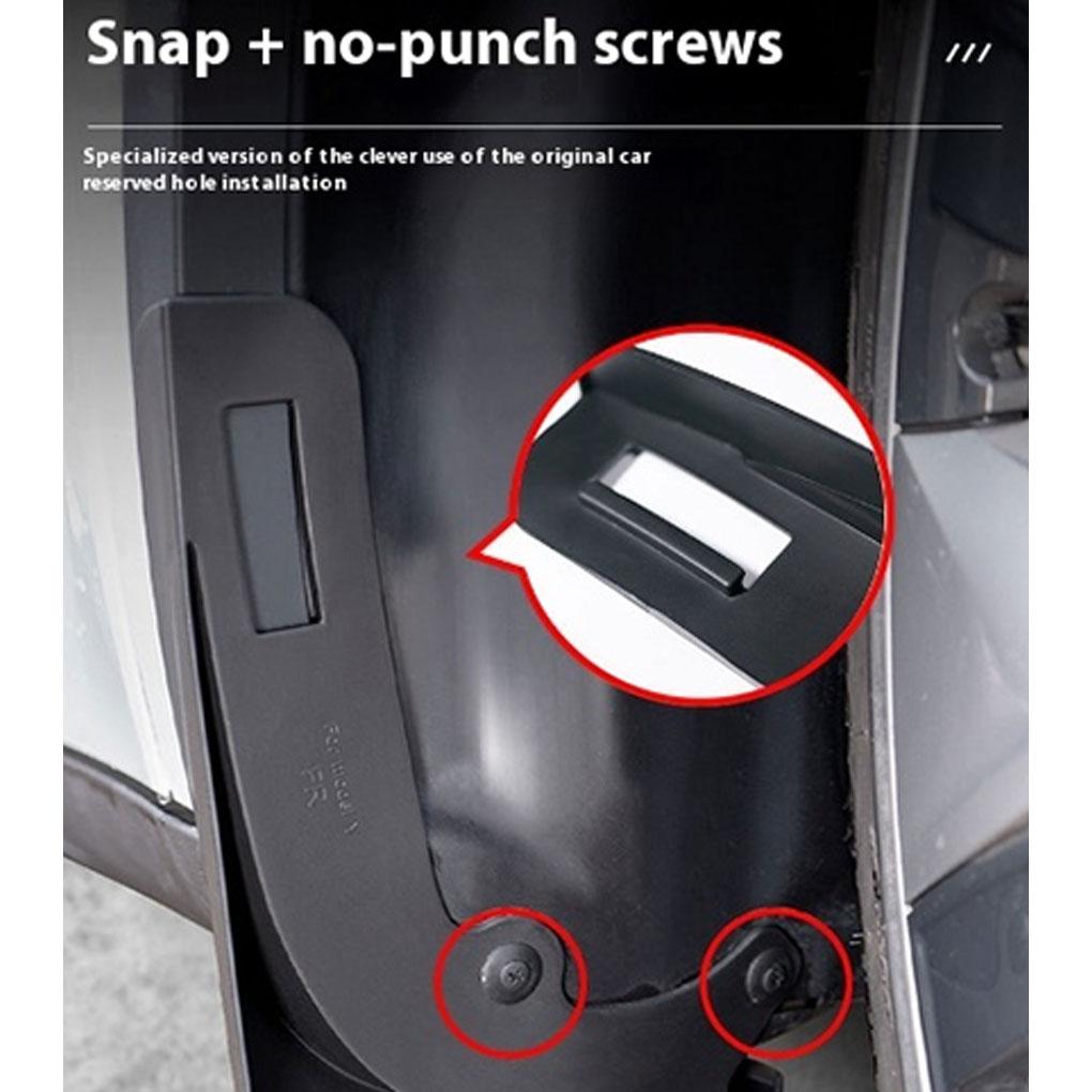 4pcs New Energy Car Mud Flaps For Tesla Model Y Matte Black / Carbon Fiber ABS  Mudguards Splash Guards Fender