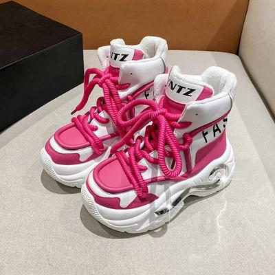 Fashion 8CM Winter Chunky Boots For Women Thick Plush Warm Snow Ankle Boots Wedges Leather High Platform Sneakers Woman Motorcycle Shoes