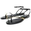Zara Pu Vintage Open Toe Detail Flat Sandals Women Sandals Black 1620610800