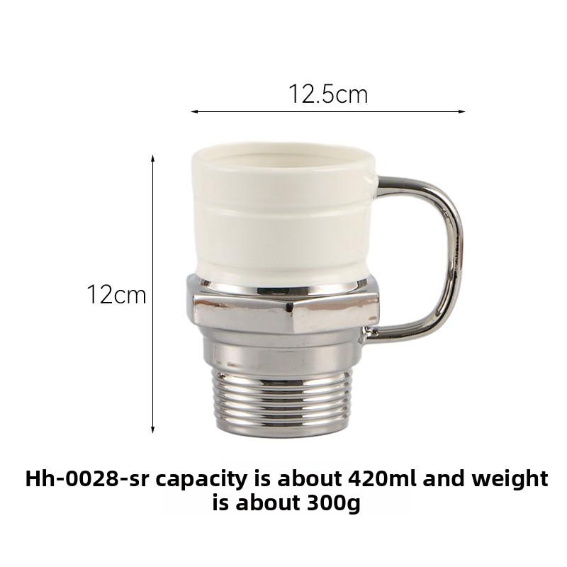 Creative Golden Spark Plug Ceramic Mug Breakfast Milk Tea Cup Home Afternoon Tea Coffee Cup Office Drinking Mug Home Decoration