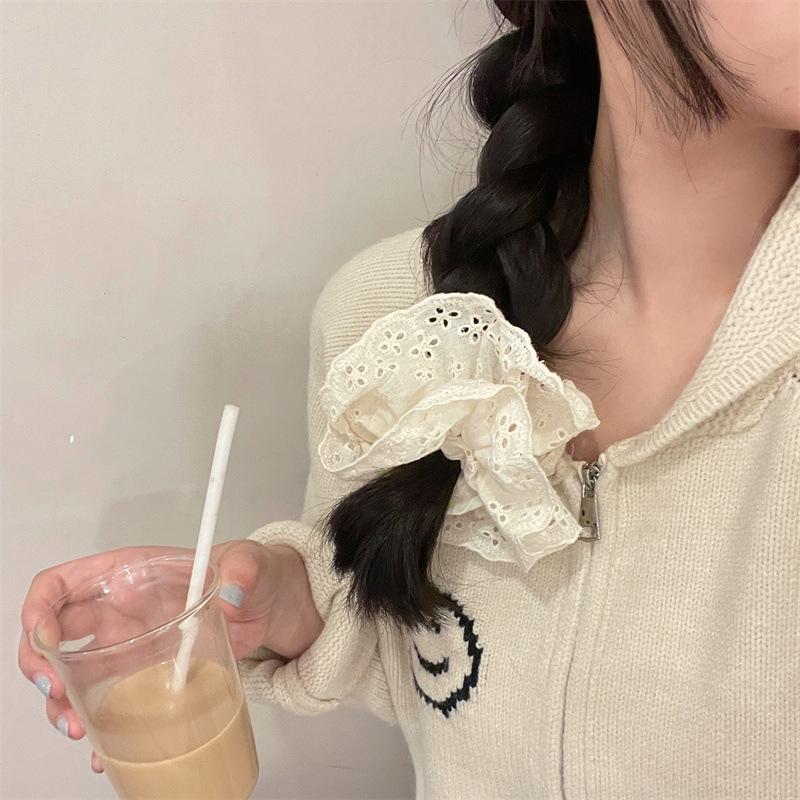 Lace Elegant Double Layered Oversized Headband For Women'S Hair Accessories