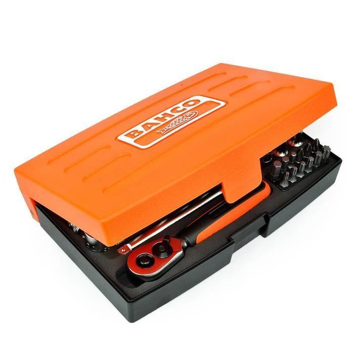 BAHCO Coffret De 37pcs Douilles Métriques 1/4"et Embouts SL25L