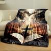 Christian Cross Dove Blanket  Printed Blanket for Living Room Bed Couch Lunch Break Soft Cozy Blanket for Friend's Festival Gift