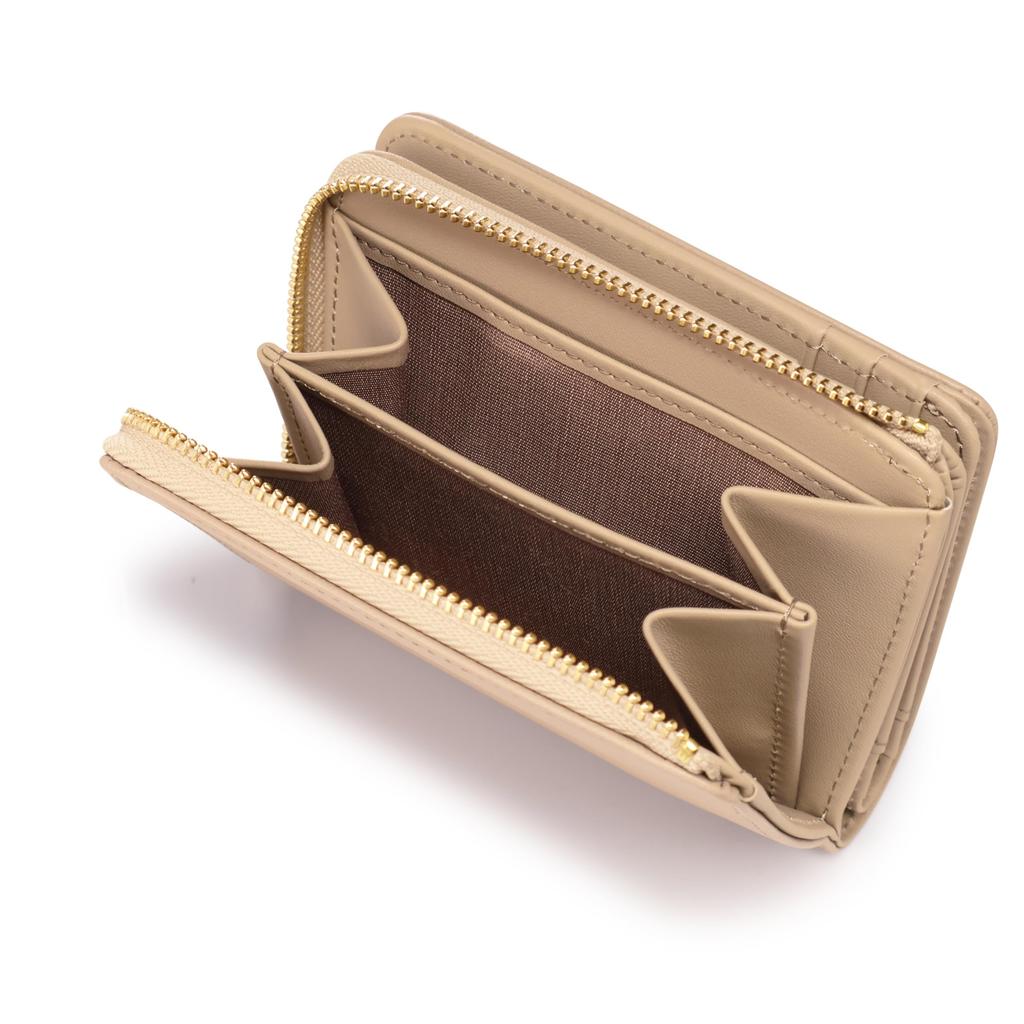 en wallet with brand shopper 480453 Luxembourg mini Gray Beige exclusive [Lanvin Bleu] Gift-wrapped bi-fold bag, wallet, L-shaped zipper, women's
