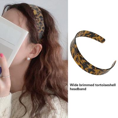 Vintage Schildpattfarbe Breites Stirnband Harz Kopfschmuck Party Kopfbedeckung für Frauen und Mädchen Modeaccessoire