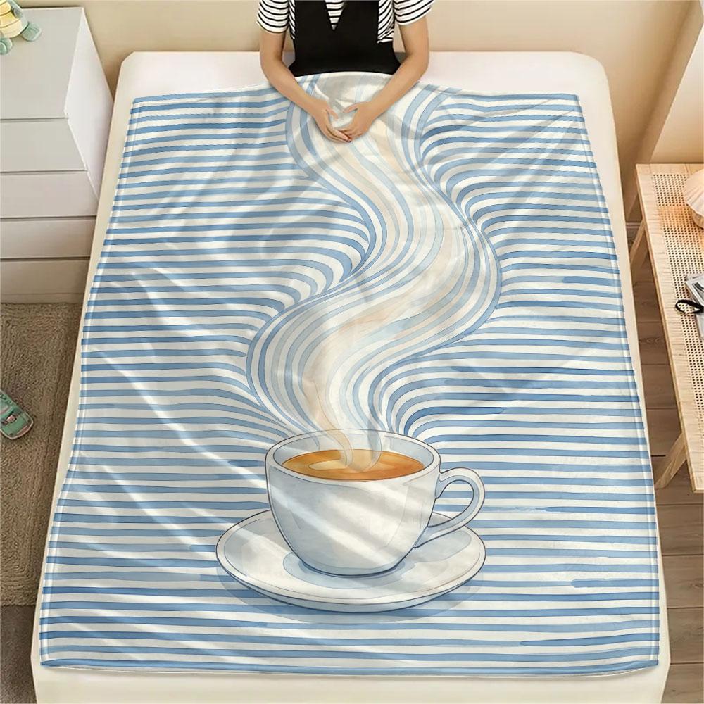 1PC Pineapple Waves Graphic Print Flannel Blanket Lightweight and Portable for Lunch Break Warmth and Comfort Halloween Gifts Holiday Present