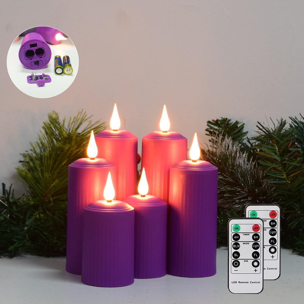 

Беспламенная светодиодная свеча, на батарейках, с таймером, украшение для дома, мигающая, ко Дню святого Валентина, светодиодные свечи, 6 шт. свечей