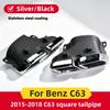 Stainless Steel Silver and Black Exhaust Muffler Tip Pipe, Suitable for Mercedes C63 W205 S205 2015-2018 AMG Nozzle Exhaust Tip