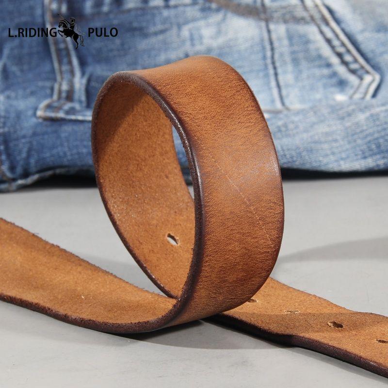 Retro-Kupferschnalle Herrengürtel Gewaschener Jeansgürtel Leder Mode Dornschließe Herren Erster Lagen Rindsleder Gürtel Echt