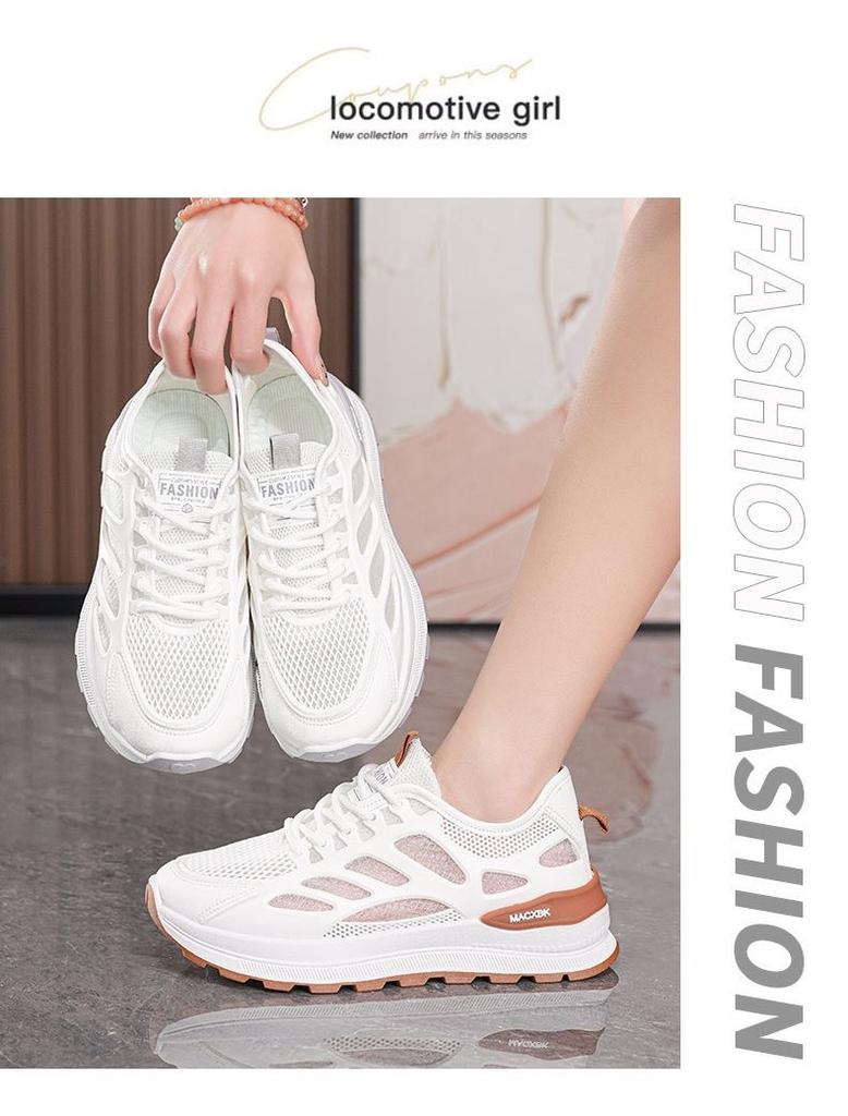 Hollow Mesh Summer Moral Training Shoes Women's 2025 New Thin Breathable Lightweight Versatile Casual Sports Shoes Dad Shoes