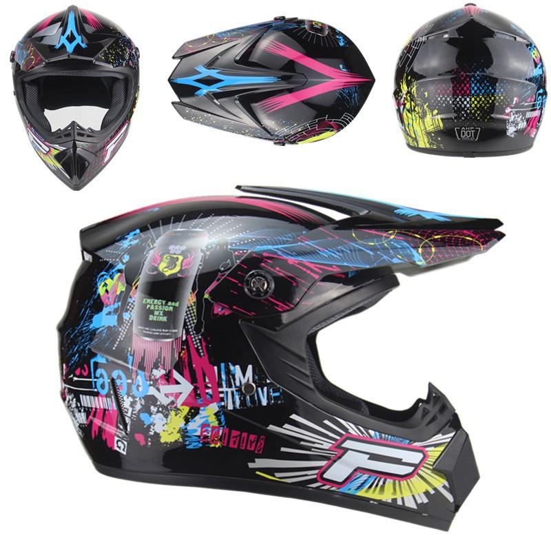Full Face Mountain Bike Helmet DH Downhill Cycling Youth Adult ABS Safety With Visor