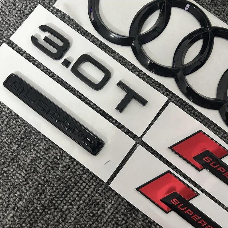 2026 7pcs/set For Audi A7 front and rear four-ring logo 2012-2018 Quattro 3.0T tail logo supercharged combined modified car sticker.
