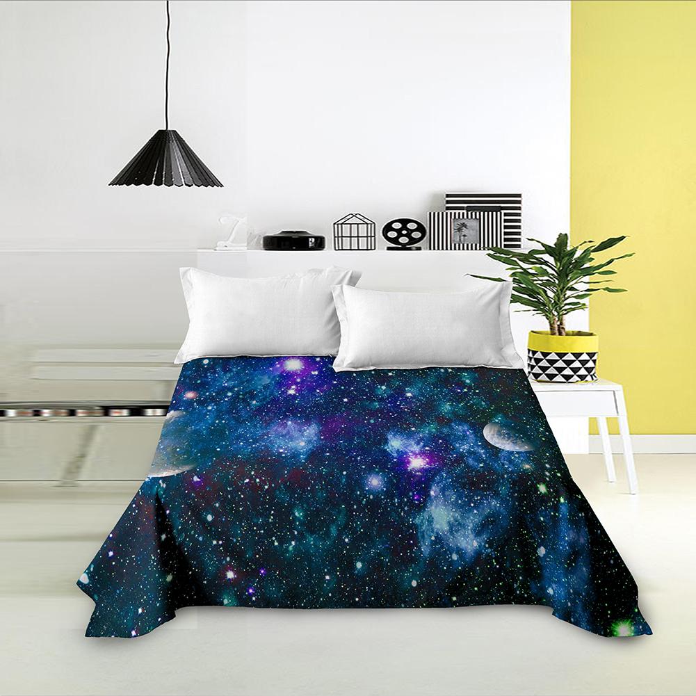 Galaxy Weltraumdruck King Queen Spannbettlaken 3D Sternenhimmel Bettwäsche Laken Universum Weiches Polyester Bettwäsche Leinen für Jungen Teenager Erwachsene