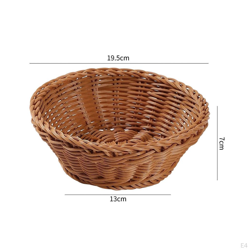 Basket Bread Multipurpose Decoration Novelty Imitation Rattan Handwoven for Holiday