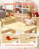 VEVOR Set Tavolo e Sedia per Bambini, Tavolo per Lavoretti per Bambini Piccoli con Mobiletto a 3 Ripiani, Scrivania Gioco Attività in Legno per Bambini con 2 Sedie