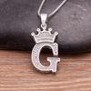 Nidin Luxury A-Z Crown Alphabet Pendant Chain Necklace Punk Style Lucky Initial Name Jewelry Fine Party Wedding Birthday Gift