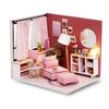 Wood Handmade Assembly Dollhouse Models Princess Room Miniature Doll House  Model Toy