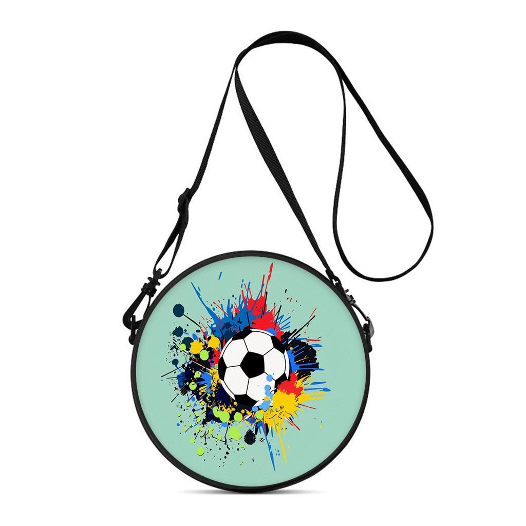 Bolso Redondo con Estampado de Fútbol Bolso Cruzado Casual para Mujer Mejores Regalos Bolso Cruzado Casual Diario Plano 2D