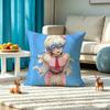 G-Gurren Lagann Nia Teppelin Pillow Case Square Double-Sided Sofa Cushion Cover Bedroom Bedside Pillow