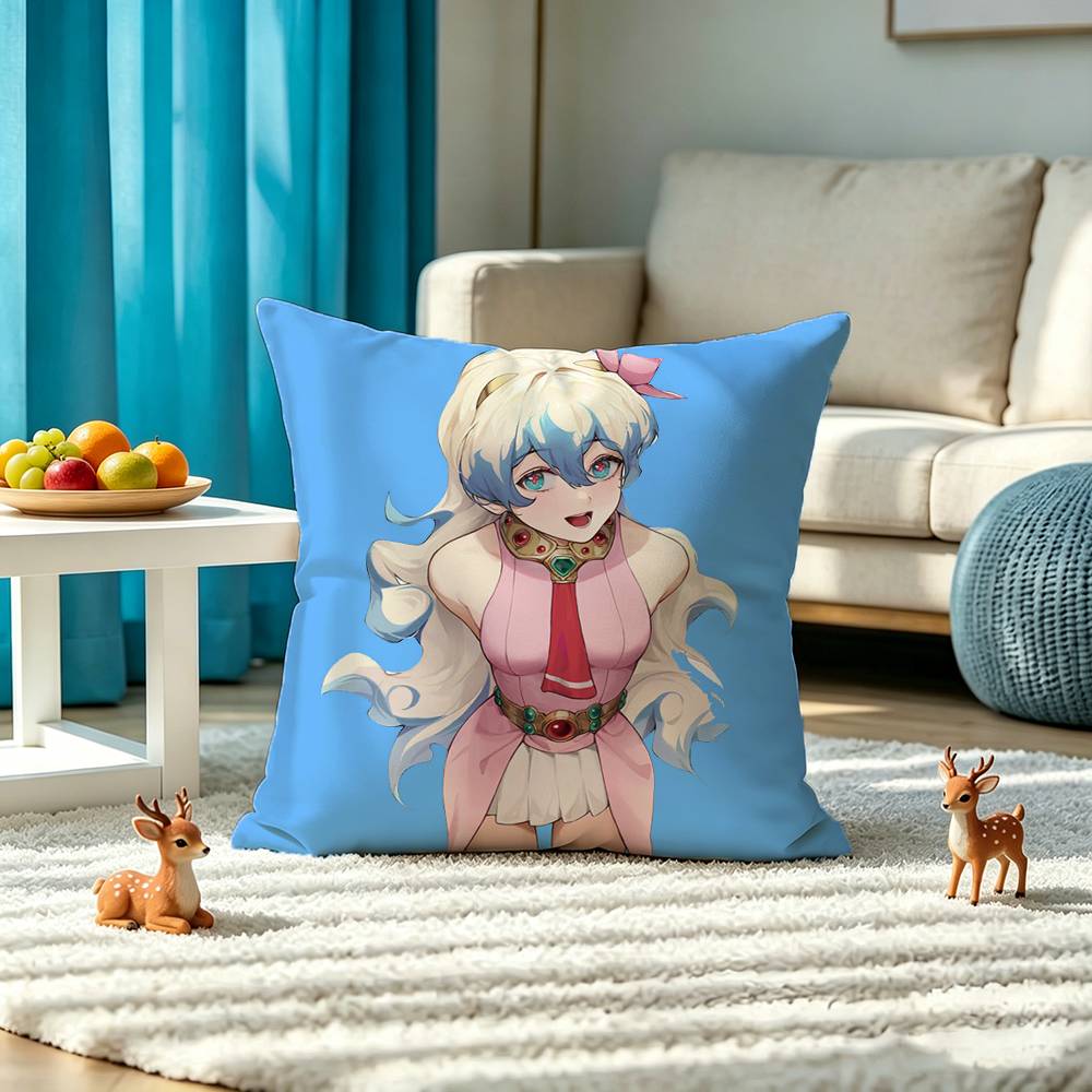 G-Gurren Lagann Nia Teppelin Pillow Case Square Double-Sided Sofa Cushion Cover Bedroom Bedside Pillow