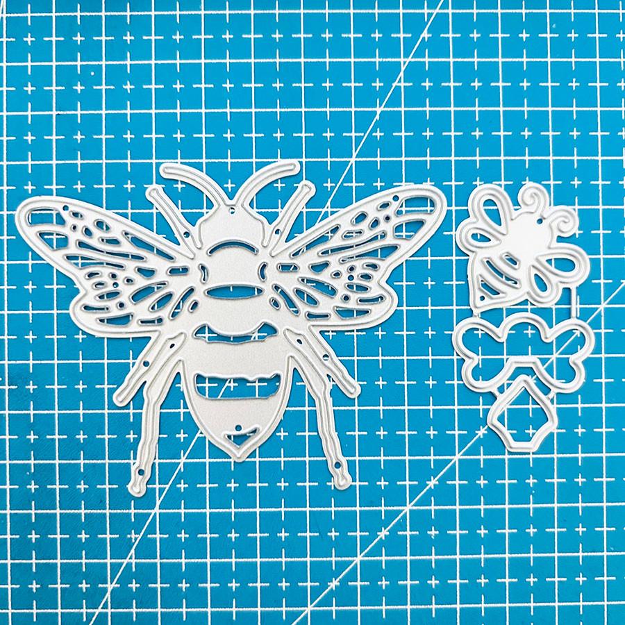 

2 шт. вырубки «Пчелы» для изготовления открыток, режущие штампы, металлическая форма для вырубки, штампы для скрапбукинга, DIY травленый трафарет для тиснения для рукоделия dies серебряный