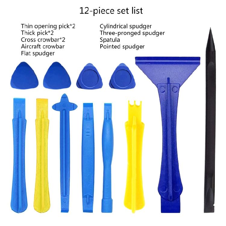12 Pcs Plastic Pry Bar Tool Blade Opening Tool Repair Kit for Tablets Laptops