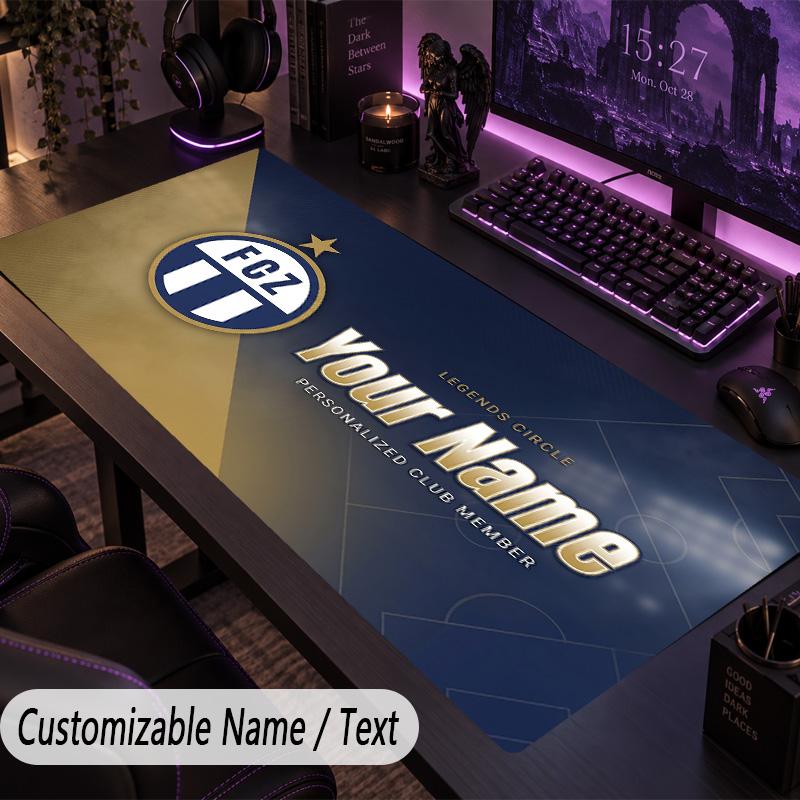 Custom Text Big Mousepad, Extended Desk Pad For Laptop Work GameFC Zürich
