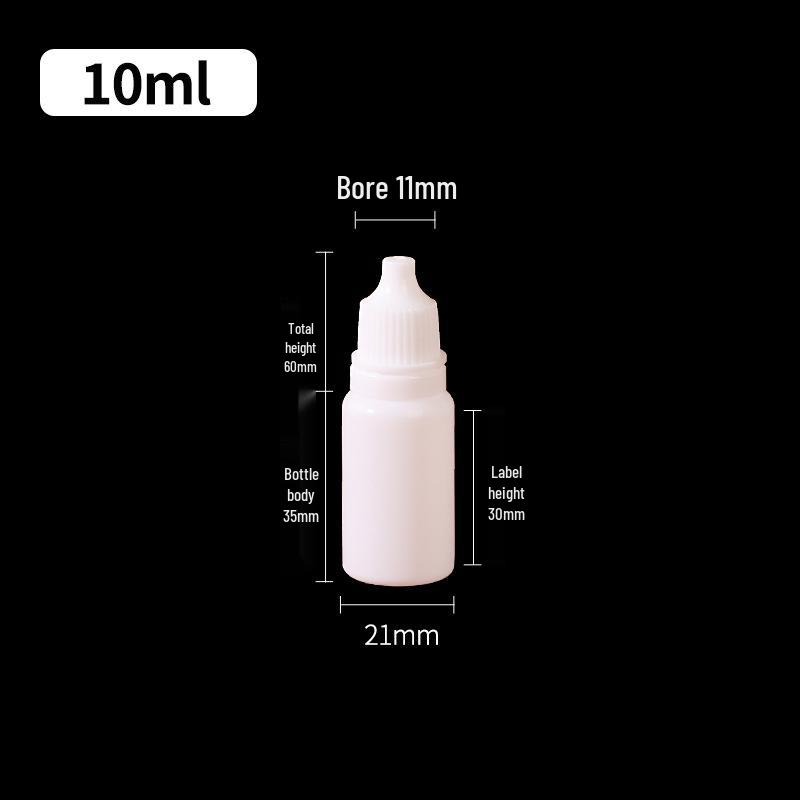 Imitace lahviček s očními kapkami - 5 ml, 10 ml, 30 ml, 50 ml lahvičky s kapátkem, malé PE plastové dávkovače pigmentů