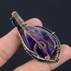 Amethyst Pendant Gemstone Jewelry, 999 Copper Wire Wrapped Pendant, Gift For Women Handmade Pendant