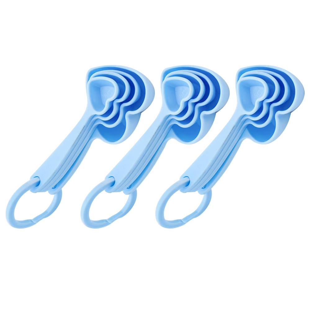 Heart-Shaped Measuring Spoon Plastic Dessert Spoon For Coffee Tea Cappuccino Ice Cream Stirring Flatware